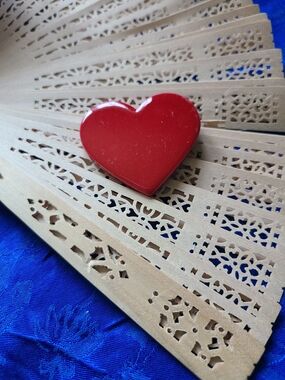 Hand Crafted Red Heart Brooch